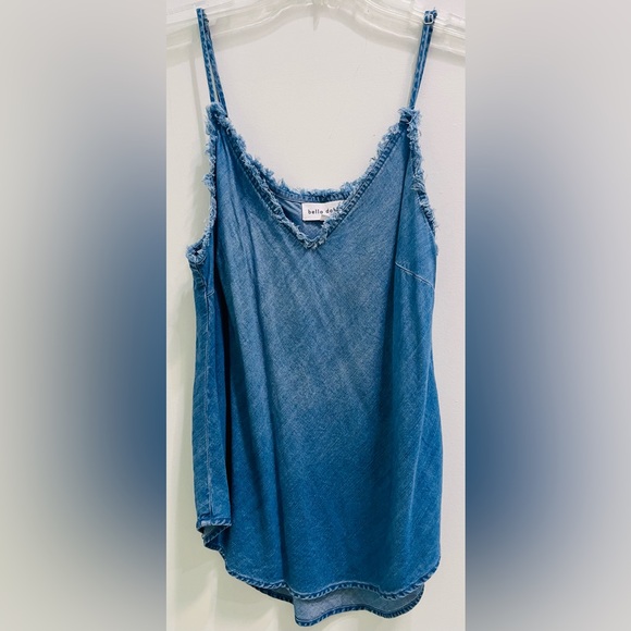 Bella Dahl Blue Frayed Edge Cami Top - Picture 1 of 5